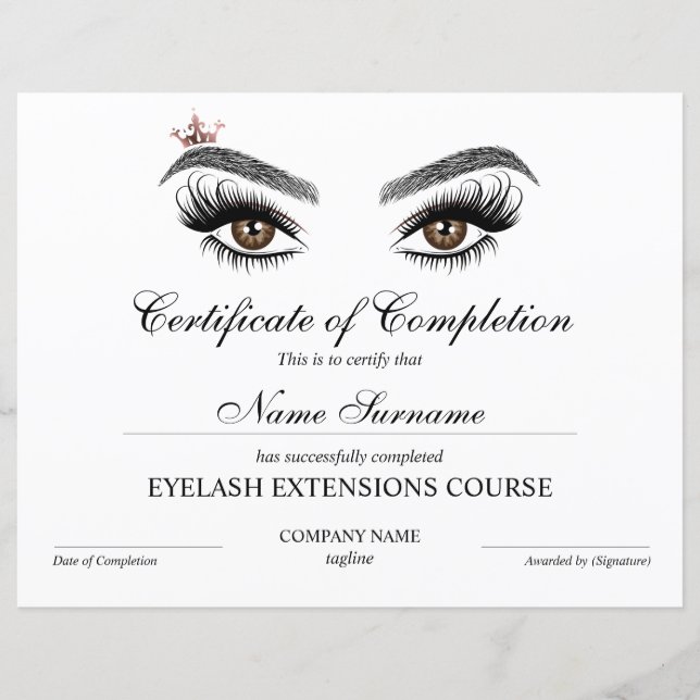 Curso de certificado de conclusão de Prêmios (Frente)