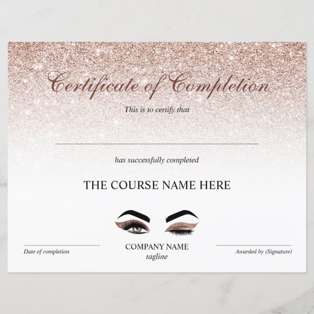 Curso de certificado de conclusão de Prêmios (Frente)