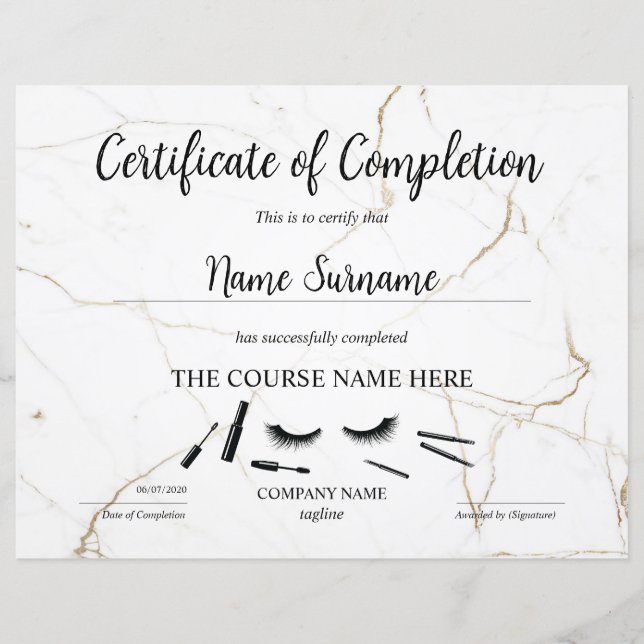 Curso de certificado de conclusão de Prêmios (Frente)