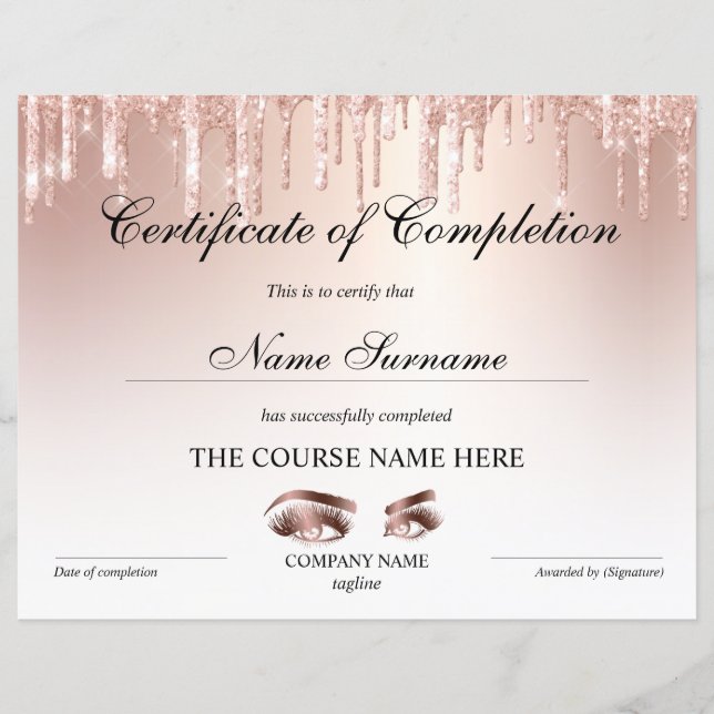 Curso de certificado de conclusão de Prêmios (Frente)