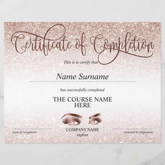 Curso de certificado de conclusão de Prêmios (Frente)