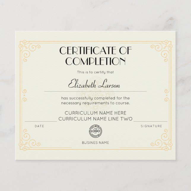 Curso de Certificado de Conclusão Proficiente (Frente)