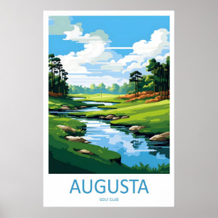 Curso de Golfe Augusta Impressão de Viagem Arte de