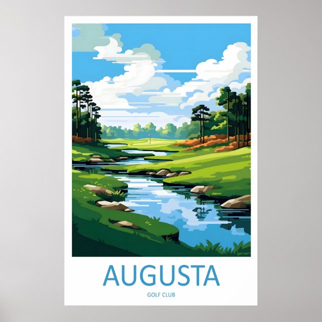 Curso de Golfe Augusta Impressão de Viagem Arte de (Frente)