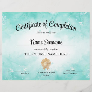 Curso de Prêmio de Certificado de Conclusão Modern