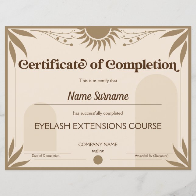 Curso de Prêmio de Certificado de Conclusão Modern (Frente)