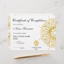 Curso de Prêmio de Certificado de Conclusão Yoga L