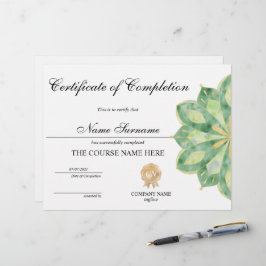 Curso de Prêmio de Certificado de Conclusão Yoga L
