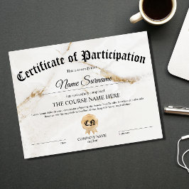 Curso de Prêmio de Certificado de Participação