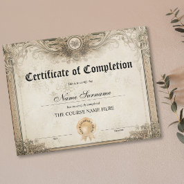 Curso de Prêmio Diploma Certificado de Conclusão