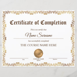 Curso de Prêmio Diploma Certificado de Conclusão