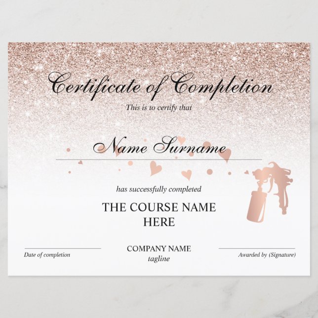 Curso de Tans de Pulverização do Certificado de Co (Frente)