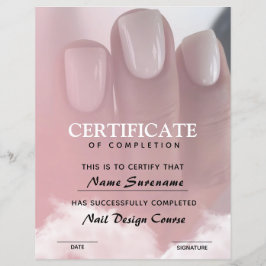 Curso de unhas do certificado de conclusão do Prêm