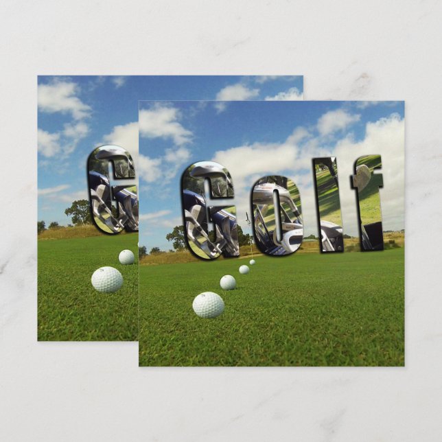 Curso E Logotipo De Golfe, (Frente/Verso)