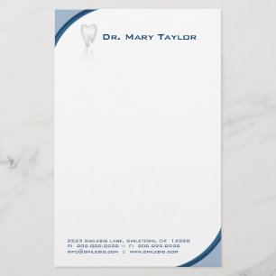 Curva dental do azul dos artigos de papelaria do