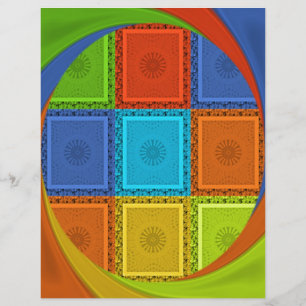 Curva quadrada verde Ouro vermelha