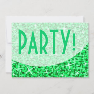 Curva verde de Glitz 'Partido!' convite