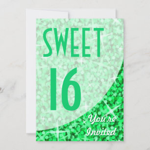 Curva verde "Sweet 16" convite