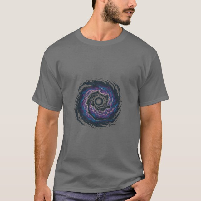 Curvas Cósmicas: Desenho De Camisetas Leves De Gra (Frente)
