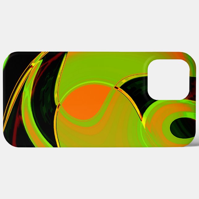 Curvas de abstrato em verde limão com banho de lar (Verso (horizontal))