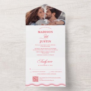 Curvas Retro-Escuras Rosa e Casamento Vermelho ond