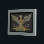 Curvatura de cobre escura de Eagle da legião<br><div class="desc">A terra arrendada da águia cruzou os parafusos de relâmpago e uma leitura "SPQR" do rolo (Senado e pessoas de romano). O símbolo antigo da república romana. Terminado em um metálico de cobre escuro com tarnish claro de sugestão verde.</div>