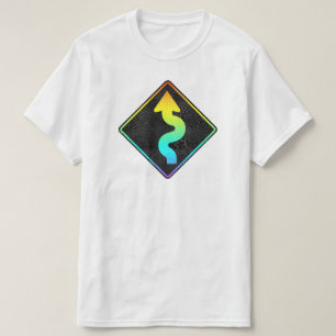curved road ahead street sign T-Shirt