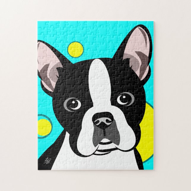 Custa Boston Terrier Dog Jigsee Quebra-cabeça (Vertical)