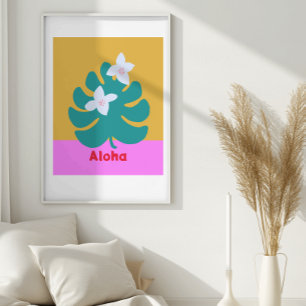 Custom aloha bright colors modern wall poster