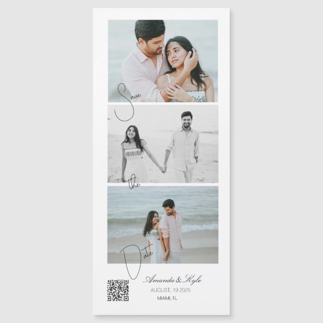 Custom announcement Photo Wedding magnet (Frente)
