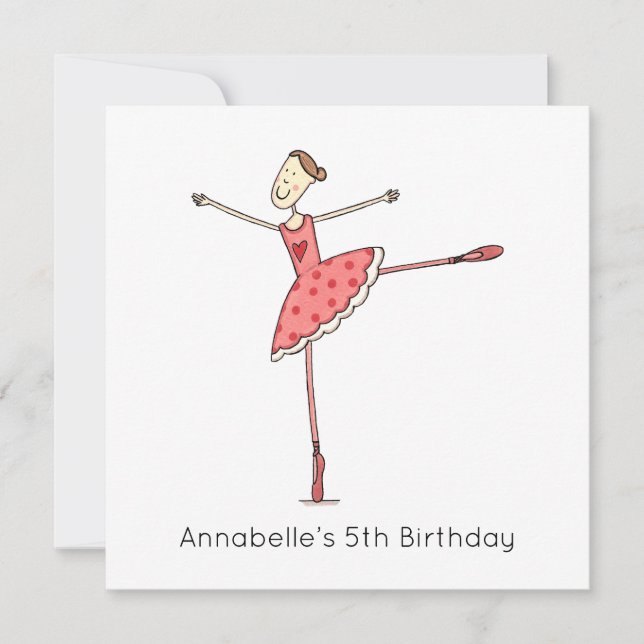 Custom Ballerina Birthday Invitation (Frente)