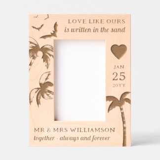 Custom Beach Wedding Tropical Palm Trees Wooden