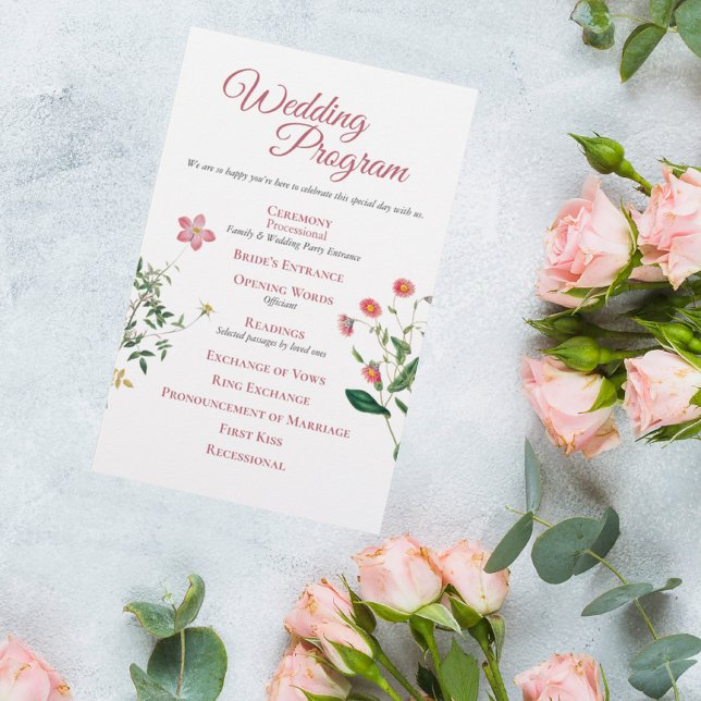 Custom Botanical Wedding Program (Criador carregado)