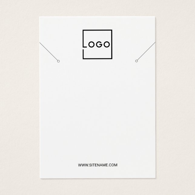Custom Business Logo Necklace Display Cards (Frente)