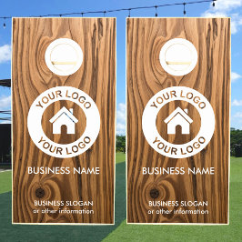 Custom Business Logo Text Rustic Wood Grain