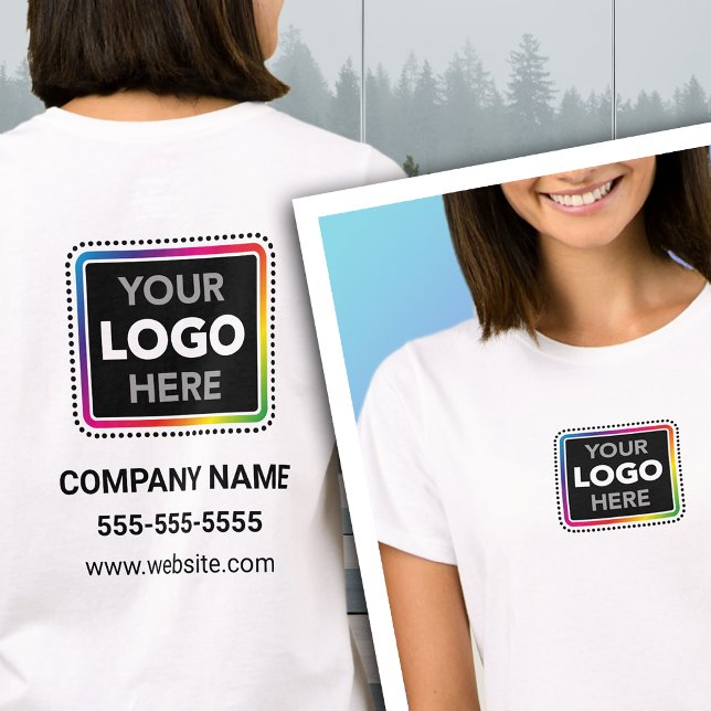 Custom Business T-Shirt with Front and Back Logo (Criador carregado)
