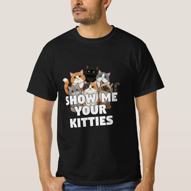 Custom Cat T-Shirt with Kittens Funny  (Frente)