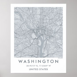 Custom City Map Washington DC Wall Art Poster