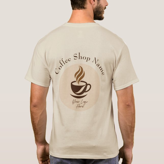 Custom Coffee Shop Employee T-Shirt – Personalized (Verso)
