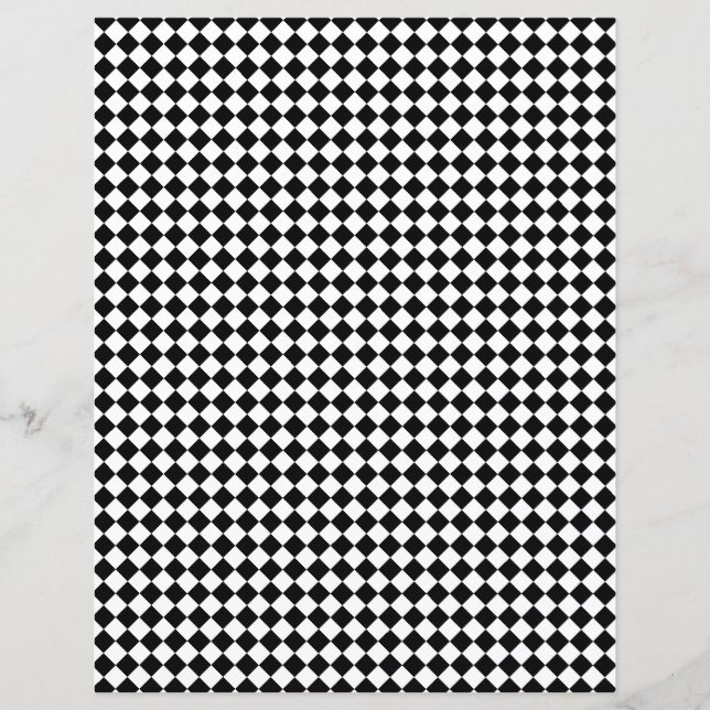 Custom Color Black Checkerboard Scrapbook Paper (Frente)