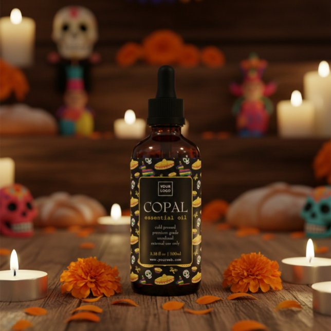 Custom Copal Oil Label for Día de Muertos (Criador carregado)