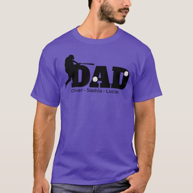Custom Dad Baseball T-Shirt (Frente)