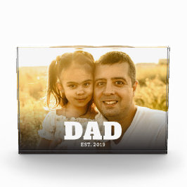 Custom Dad Established Modern Bold Text Photo