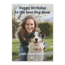 Custom Dog Mom Birthday Photo Magnetic Card