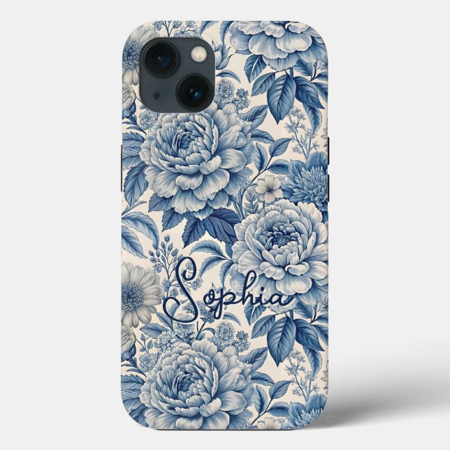 Custom Elegant Boho Chic Blue Blossom (Verso)