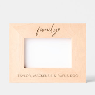 Custom Family Typography With Love Hearts Frames