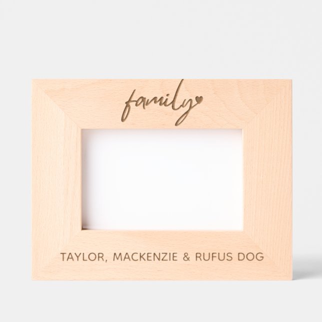 Custom Family Typography With Love Hearts Frames (Front)
