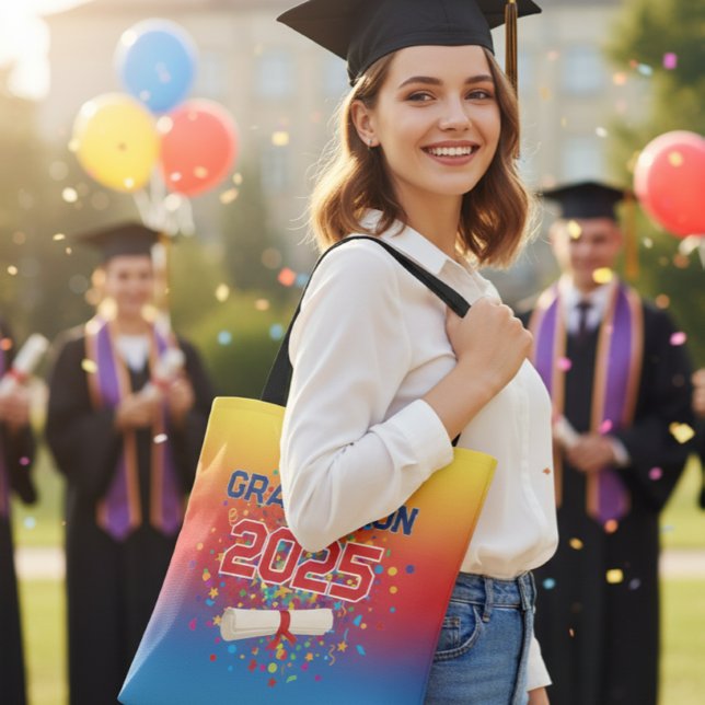 Custom Graduation Tote Bag - Canvas Tote with Date (Criador carregado)