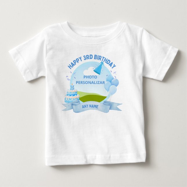"Custom Happy Birthday Kids T-Shirt – Personalized (Frente)
