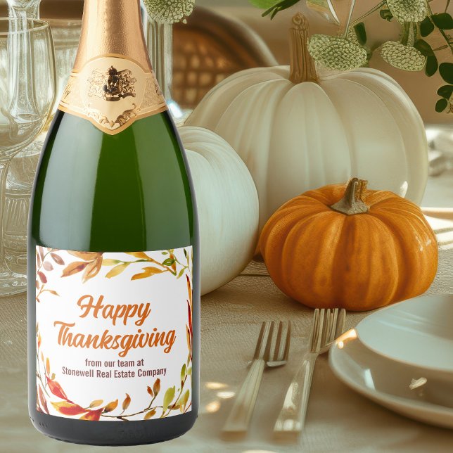 Custom Happy Thanksgiving Autumn Leaves Company (Criador carregado)
